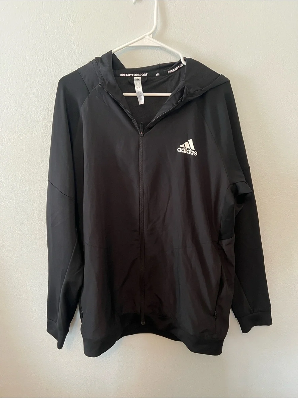 Adidas Black Full-Zip Hooded Performance Jacket